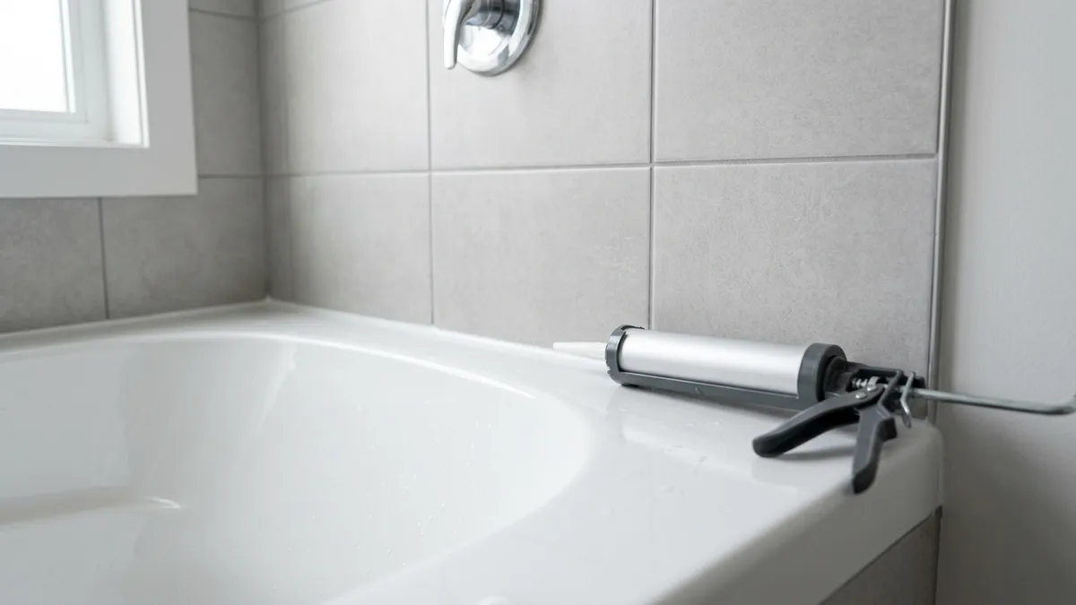 Silikon sanitarny – biała spoina między wanną a płytkami w łazience